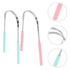 4pcs Tongue Scraper Stainless Steel Oral Cleaner Brush Tongue Cleaning Brush