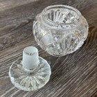 Vintage Cut Glass Vanity Jar With Lid 4    X 4 25    Glass Stopper Lid