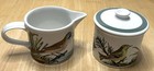Portmeirion Birds Of Britain Creamer   Drum Sugar Bowl With Lid Set vintage