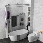 Adjustable Aluminum Oval Shower Curtain Rod For Clawfoot   Free Standing Tubs -