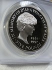 1999 Great Britain 5 Pounds Princess Diana Graded Pr 69 Dcam By Anacs