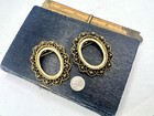2 Pcs Antique Gold Tone Pendant Or Brooch Setting 30x40mm Lace Edge Jewelry H
