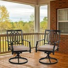 Set Of 2 Outdoor Patio Chair With Cushion Swivel Dining Chairs Outdoor Furniture