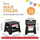 Acstep Collapsible Step Stool 7 5 Inch Folding Kids Stool 176 Lbs Black