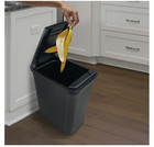 Kitchen Trash Can  7 6 Gallon Plastic Garbage Bin With Touch Top Lid  Black
