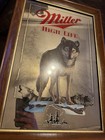 Miller High Life Beer Mirror  the Timber Wolf  Wildlife Series 1991  3 Wisconsin