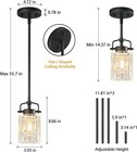 Pressed Glass Pendant Lights Kitchen Island 3-pack Metal 3 Pack Black