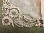 Antique Victorian Point De Gaze Lace Handkerchief  Wedding 11x11 Heirloom