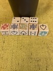 Bakelite  Poker 8 Dice Set Noymer Made In England Case Genuine Leather Vintage