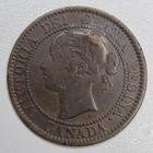 1859 Canada One Cent  dent Damage  Queen Victoria Large Penny World Coin Km    1