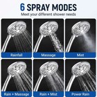 High Pressure Dual Shower Head Combo With Handheld 6 Spray Modes Chrome