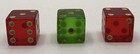 Vintage Mid Century 2 Apple Green 1 Cherry Red Translucent Bakelite Dice Set