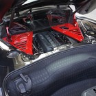 Carbon Fiber  Red Engine Bay Trim For 2020 24 Corvette C8 Panel Appearance Cover