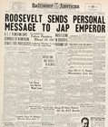 Baltimore American Roosevelt Message Newspaper Front Page Headline 1941  12