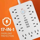 Power Strip Surge Protector 11 Ac Outlets 6 Usb Ports   Type C Port 10 Ft Cable