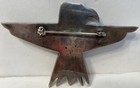 Vintage Sterling Silver Zuni Thunderbird Pin With Several Stones Inlay