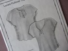 Vtg Second Skin Leather Pattern  12     Laced Pullover Top Sz 34-44 Uncut Boho