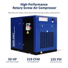 50hp Rotary Screw Air Compressor 219cfm 125psi 460v 3phase 60hz Fixed Speed