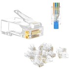 500pcs Rj45 Pass Through Modular Plug Network Cable Connector End 8p8c Cat6 Cat5