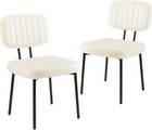2pc Office Upholstered Dining Kitchen Chair Mid Century Modern Home Accent Chair