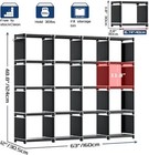 Mavivegue Book Shelf 16 Cube Storage Organizer Diy Bookcase Metal Cube Bookshelf