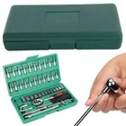 46 Pcs Socket Wrench Set 1 4  Drive Ratchet Metric Kit Garage Car Repair Tool Us