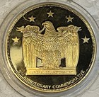 September 11  5th Anniversary Commemorative 24 Kt Gold   Silver Layered Medal