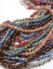Bead Strands  Set Of 10  Glass Lamp Work  Asst Mixed Colors Only  5mm  2mm Holes