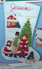 Bucilla  a Dickens Christmas  Felt Christmas Stocking Kit Sterilized Vintage 18 