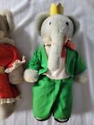 Vintage 1977 Eden Toys Babar  king    Celeste  queen  Plush Stuffed Animal