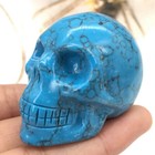 1pcs 2  Natural Turquoise Stone Quartz Crystal Skull Carved Skull Reiki Healing