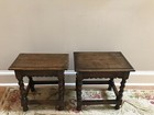 English  Carved Stools White   Co   Ltd Furniture  Orig paper Label- Rare