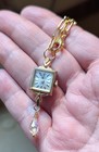Timex Gold Tone Vintage Watch Necklace With Front Close   Flat Paper Clip Chain