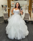 Plus Size Wedding Dresses Ruched Rhinestone Elegant White Ivory Bridal Gown
