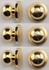 Dollhouse Miniature Set Of 6 Round Brass Door Knobs
