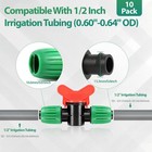 Redchili 10 Pcs 1 2 Inch Irrigation Tubing Shut Off Valve 1 2  Nut 