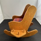 Retro 1950s 60s 70s Vintage Wooden Rocking Chair Pin Cushion Thread Holder 