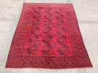 Authentic Hand Knotted Vintage Afghan Turkmen Wool Area Floor Rug 9 7x7 5ft