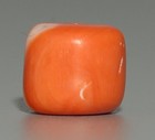 Real Tibet 18th Century Old Antique Noble Buddhist Red Coral Mala Bead Amulet