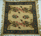 Vintage Persian Ghalamkar Block Print Textile 18x18 Isfahan Kalamkari Mat Iran
