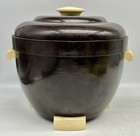 Vintage Thermos Bakelite Ice Bucket  Lined  Brown And Cream  Model 929