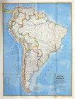     1972-10 October South America National Geographic Map Poster Home School - A1