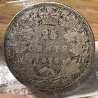 1872 H Canada Twenty Five Cents Silver 25c Free Shipping  A3