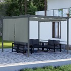 10x12ft Outdoor Pergola W  Shade Cover Retractable Canopy   Roller Shade - Gray