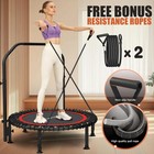 40  Mini Rebounder Trampoline For Adults 450lbs With Bar Adjustable Handle Home