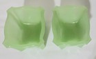 Vtg Sugar Packet Holder Jadeite Footed Trinket Box 1   7 8  Tall  Set Of 2