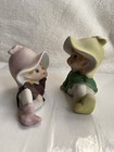 2 Vtg Homco Garden Pixies Fairies Mushroom Hats Ceramic Figurines  5213