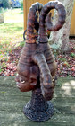 Ekoi Janus Antique African Art Tribal Mask Ceremonial Headdress 2 Faces Leather