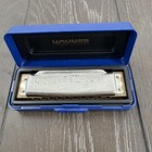 Vintage M  Hohner  blues Harp    Case -    made In Germany  Harmonica