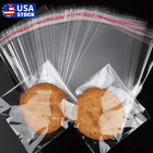 100pcs Clear Resealable Self Sealing Cello Cellophane Bags Plastic Opp Poly Bags